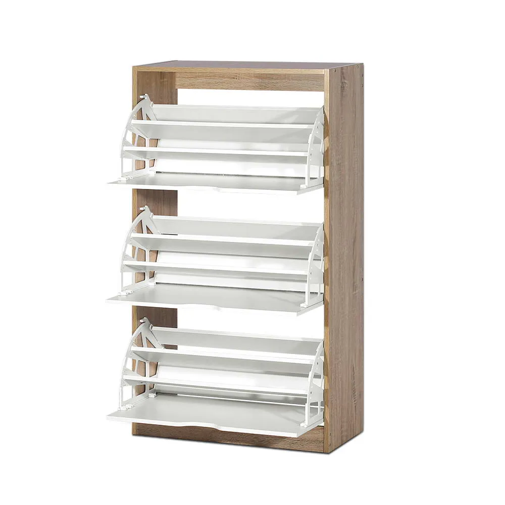 NNEDSZ 36 Pairs Shoe Cabinet Rack Organiser Storage Shelf Wooden
