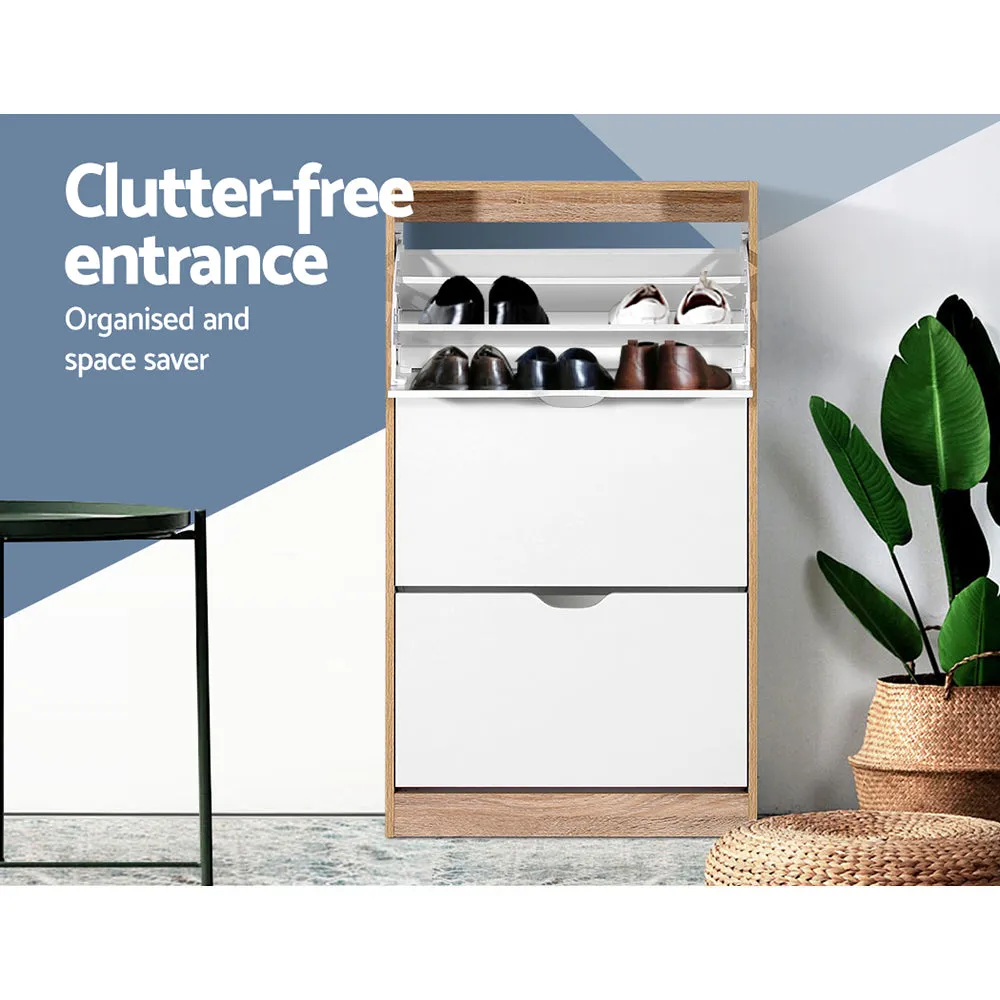 NNEDSZ 36 Pairs Shoe Cabinet Rack Organiser Storage Shelf Wooden