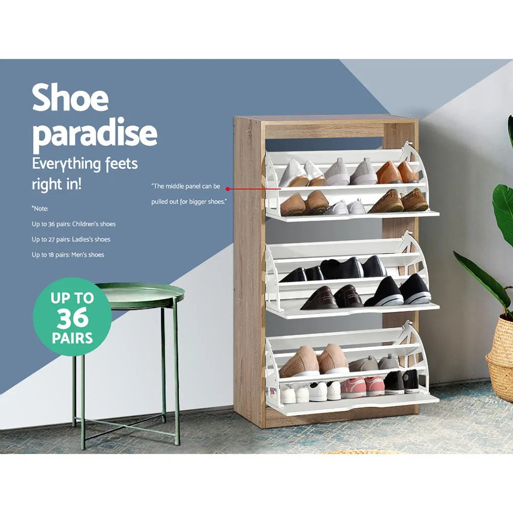 NNEDSZ 36 Pairs Shoe Cabinet Rack Organiser Storage Shelf Wooden