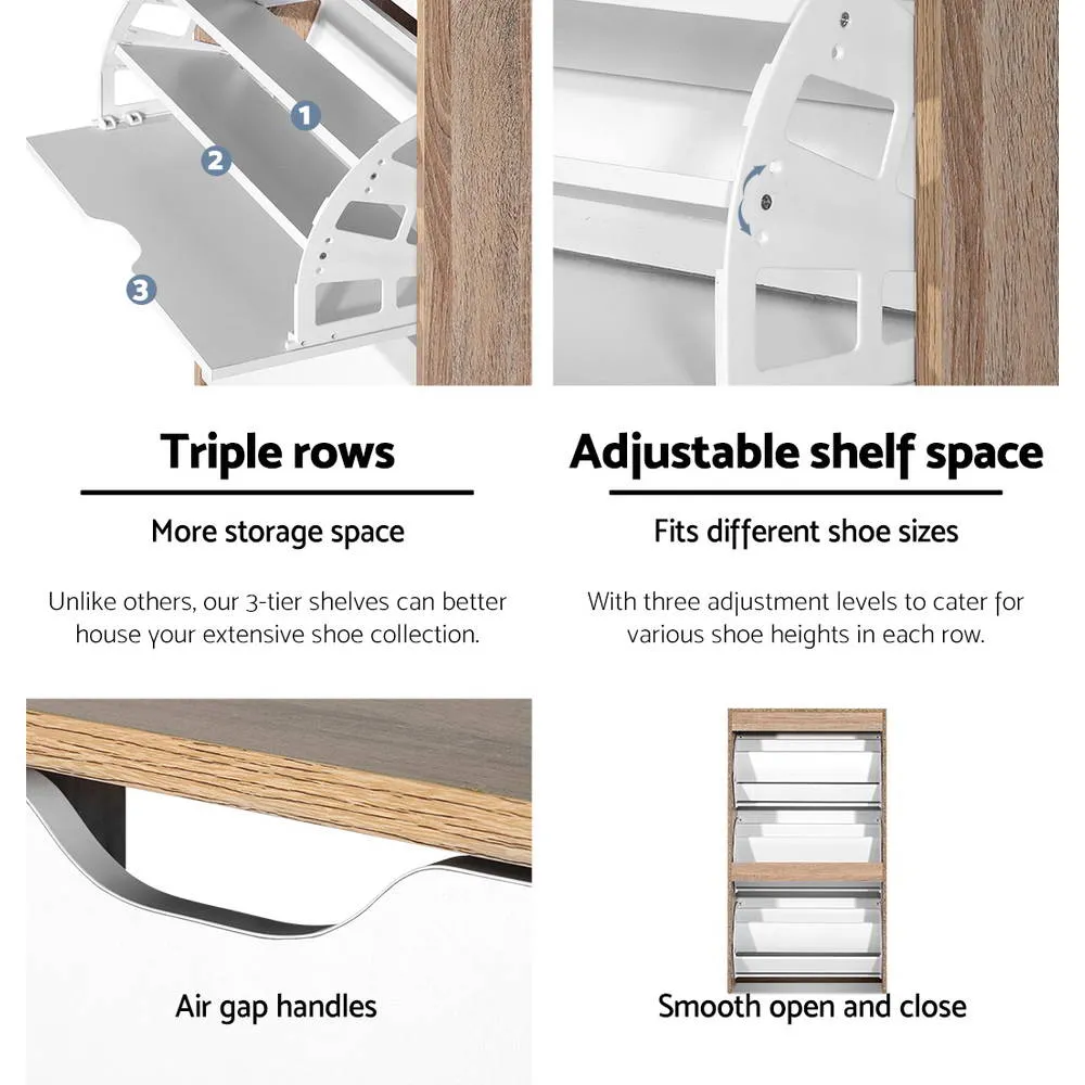 NNEDSZ 36 Pairs Shoe Cabinet Rack Organiser Storage Shelf Wooden