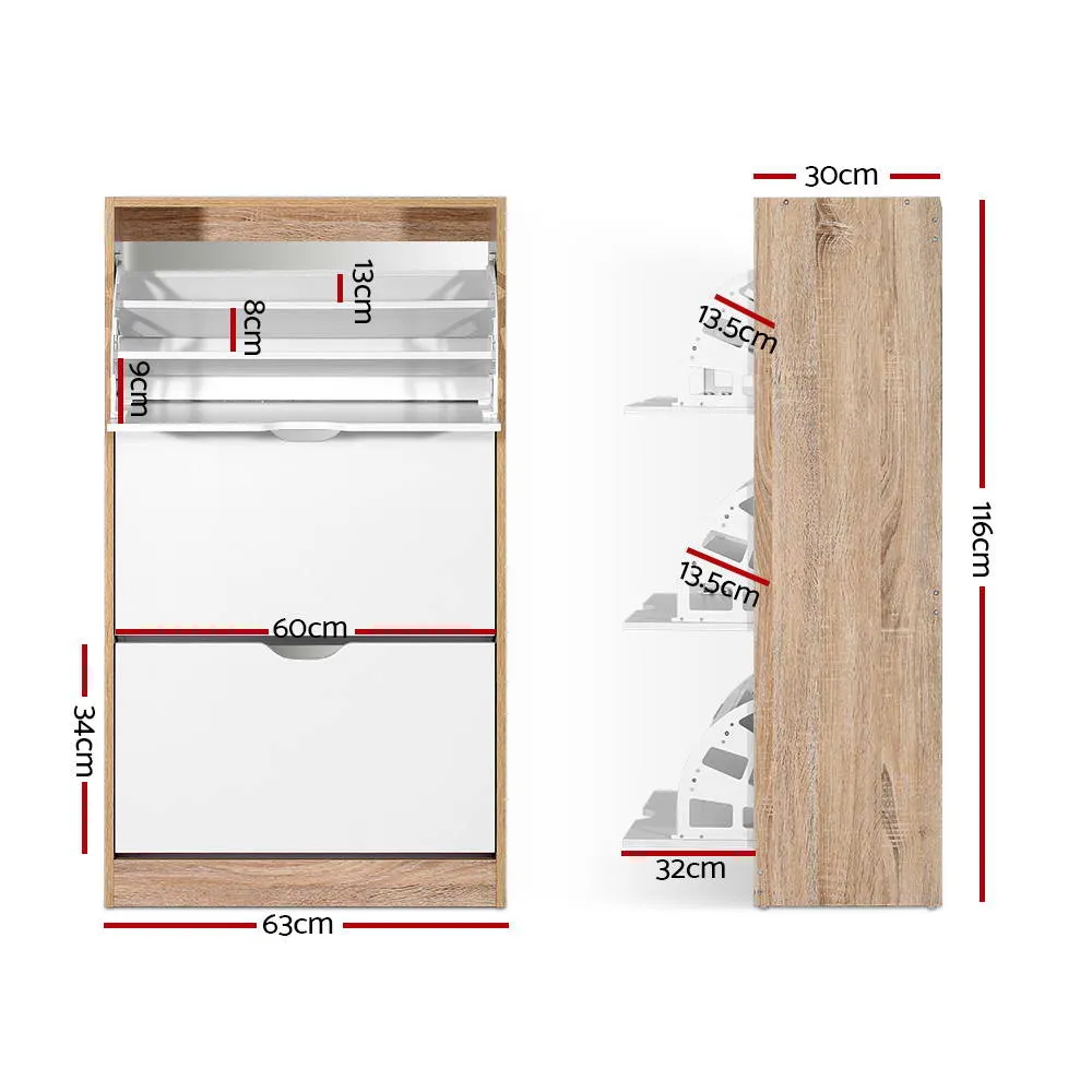 NNEDSZ 36 Pairs Shoe Cabinet Rack Organiser Storage Shelf Wooden
