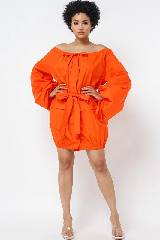 Off Shoulder Shirt Dress