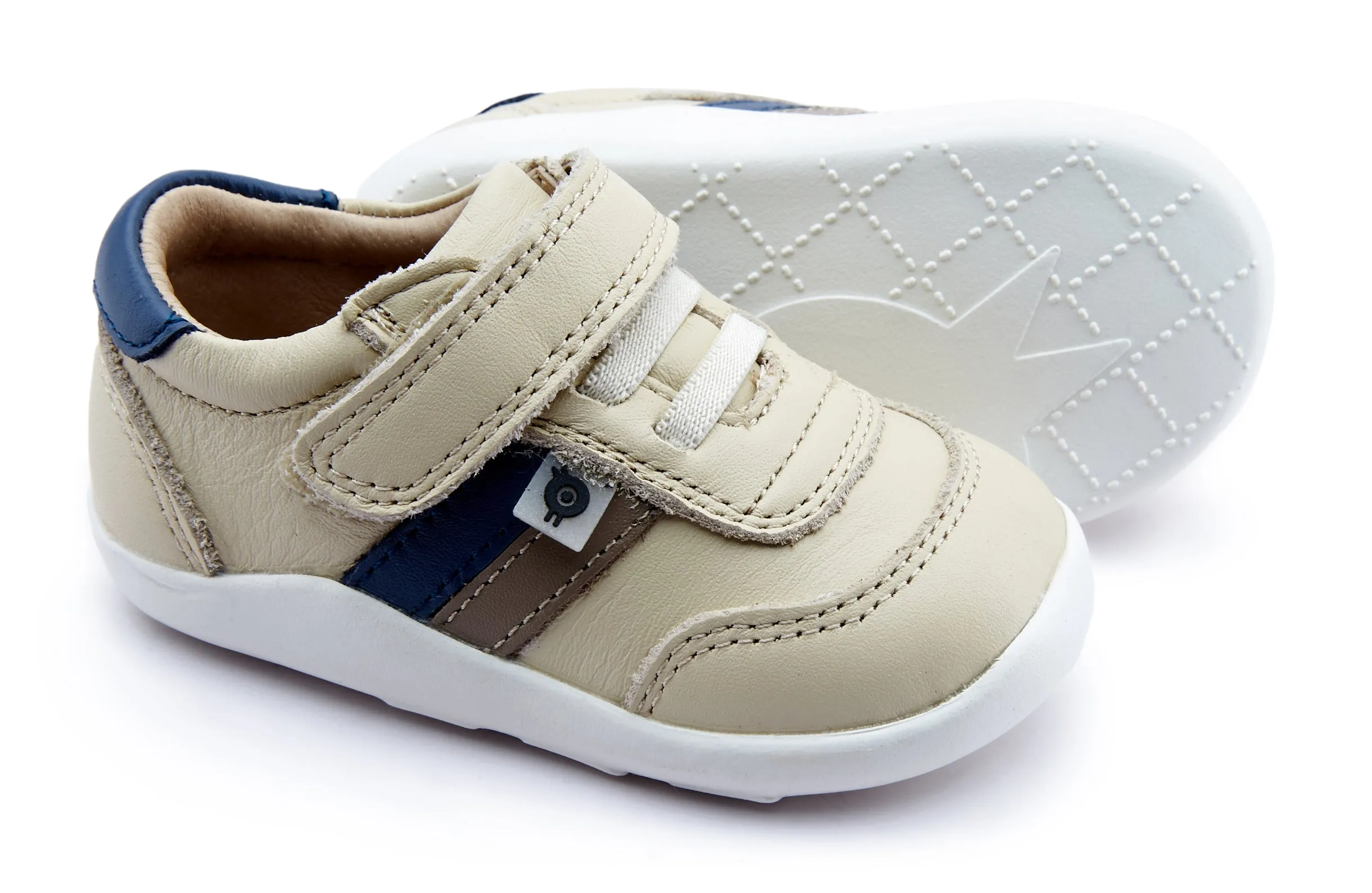 Old Soles Boy's and Girl's 8013 Play Ground Sneakers - Cream/Petrol/Taupe