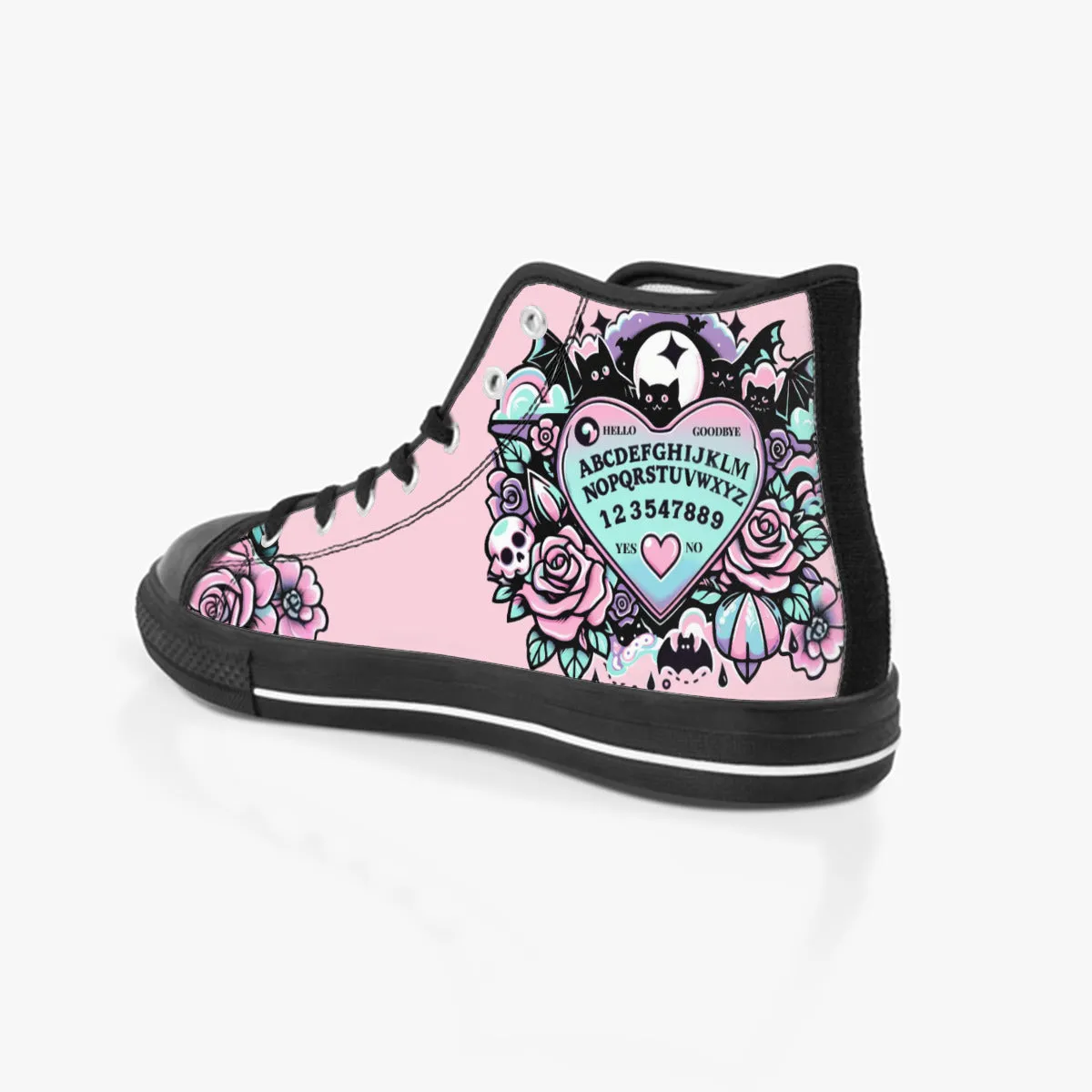 Ouija Board Bubble Gum Pink Converse Style Sneakers
