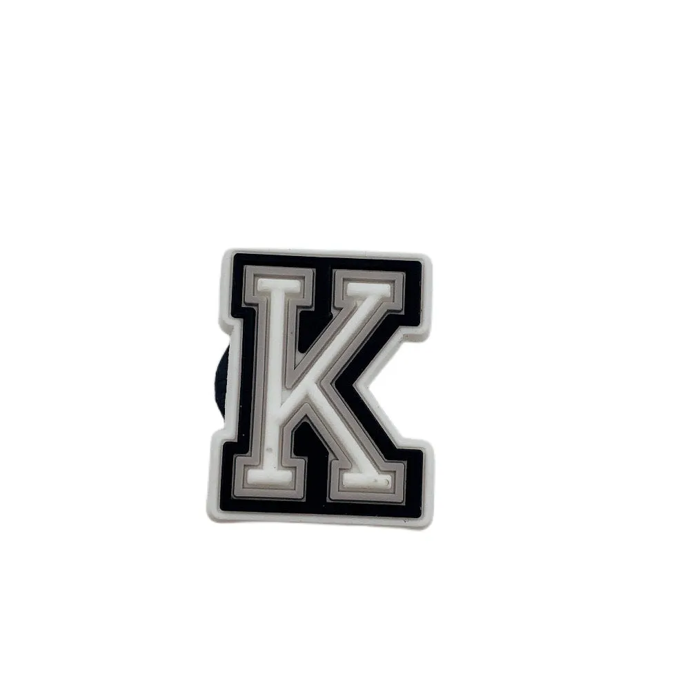 Owllaser 3D Black and White Initial for Shoe Charm