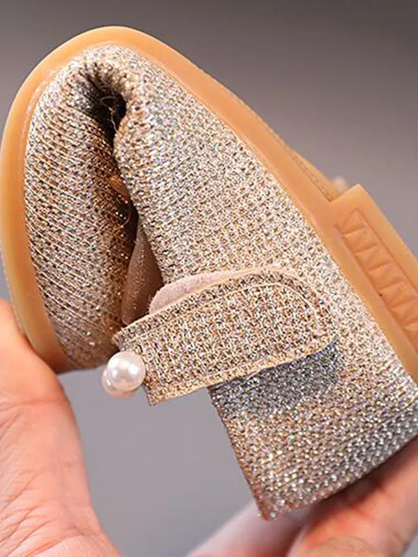 Pearls and Bow Mary Jane Flats By Liv and Mia