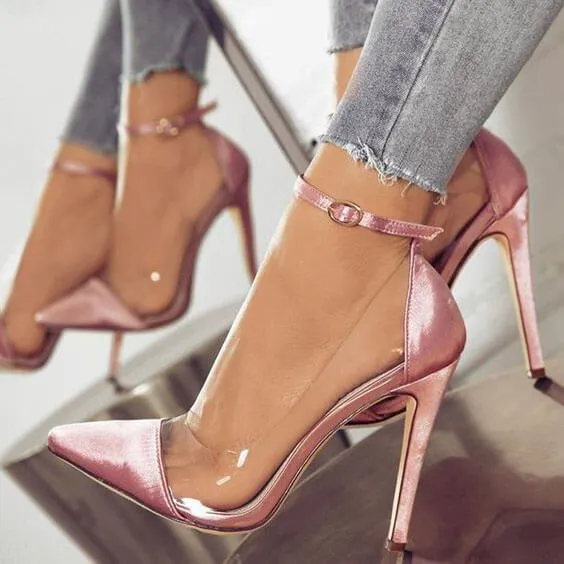 Platform Ankle Leather Sexy Close Toe Pumps