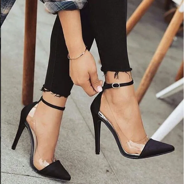 Platform Ankle Leather Sexy Close Toe Pumps