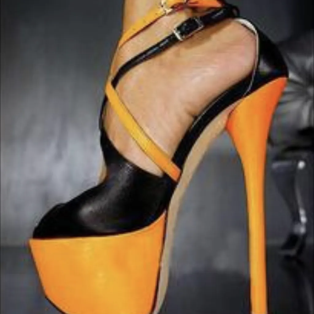 Platform Buckle Round Toe Cutout Sandals