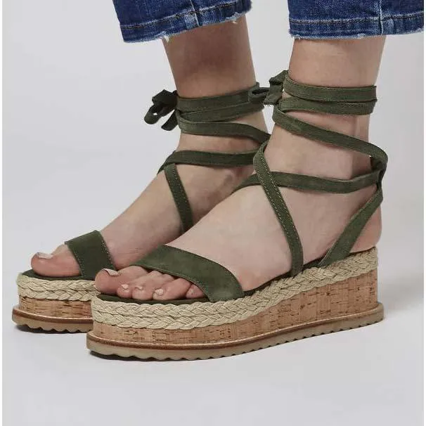Platform Wedge Espadrille Gladiators Sandals