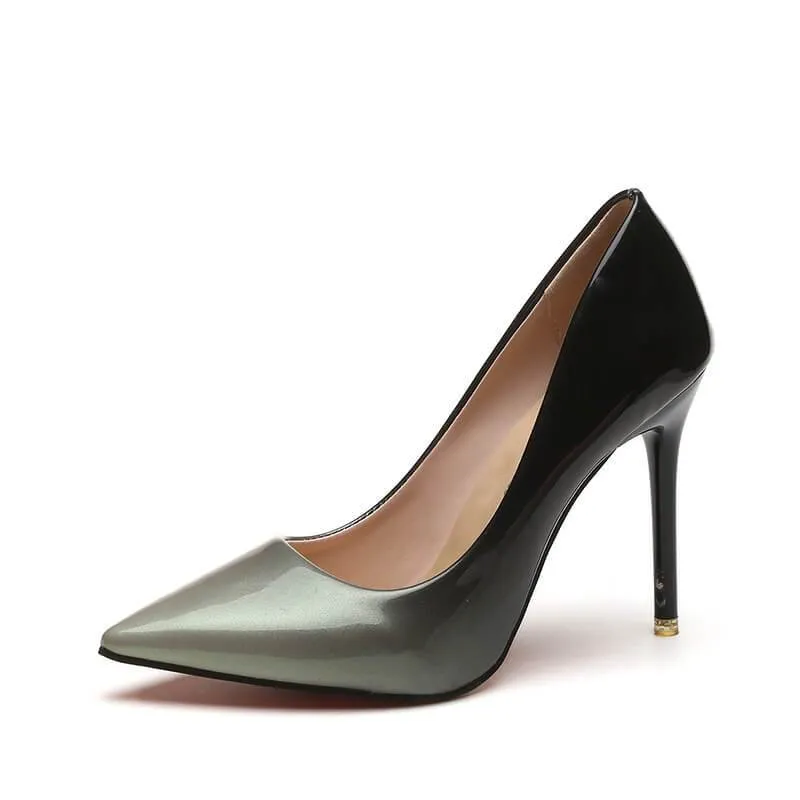 Point Toe Leather Ankle Sexy Pumps
