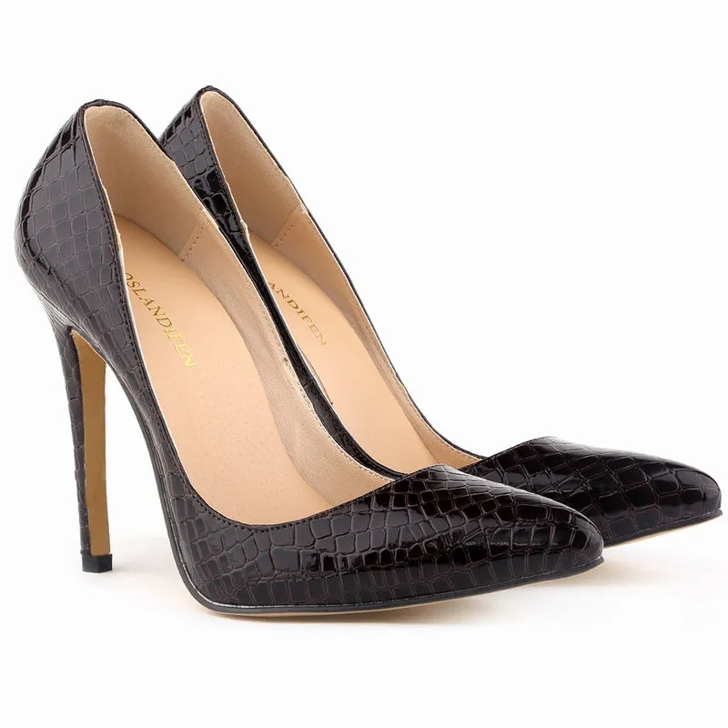 Pointed Crocodile Stiletto Bridal Shoes