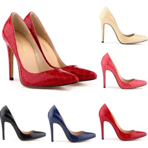 Pointed Crocodile Stiletto Bridal Shoes