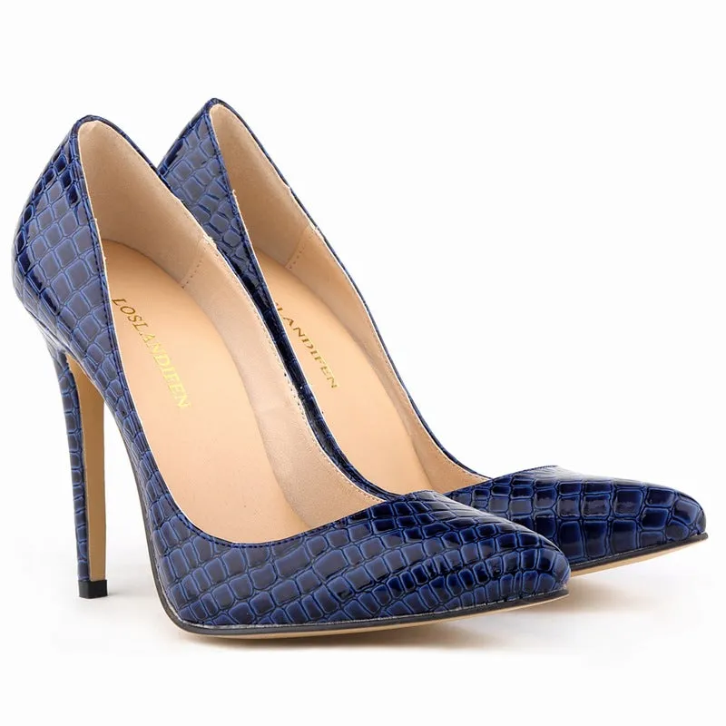 Pointed Crocodile Stiletto Bridal Shoes