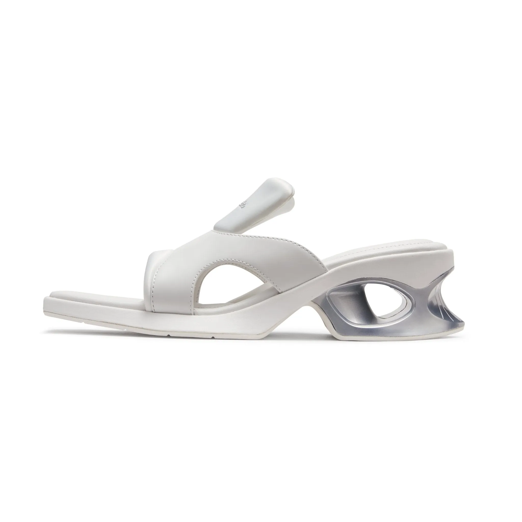 Pointed Square Toe Sports Sandals in Silver