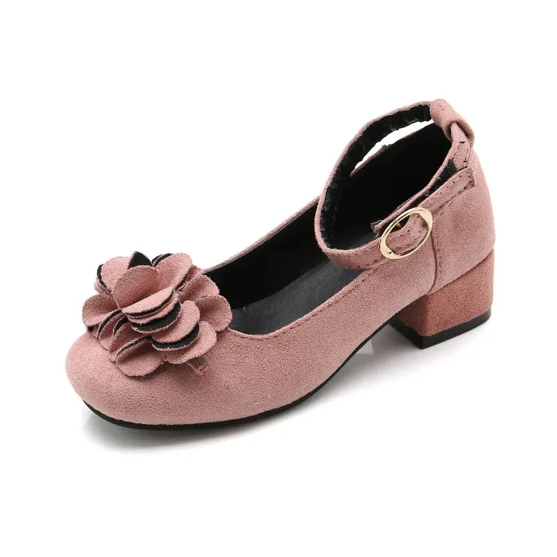 Princess Dress Suede Flower Shoes