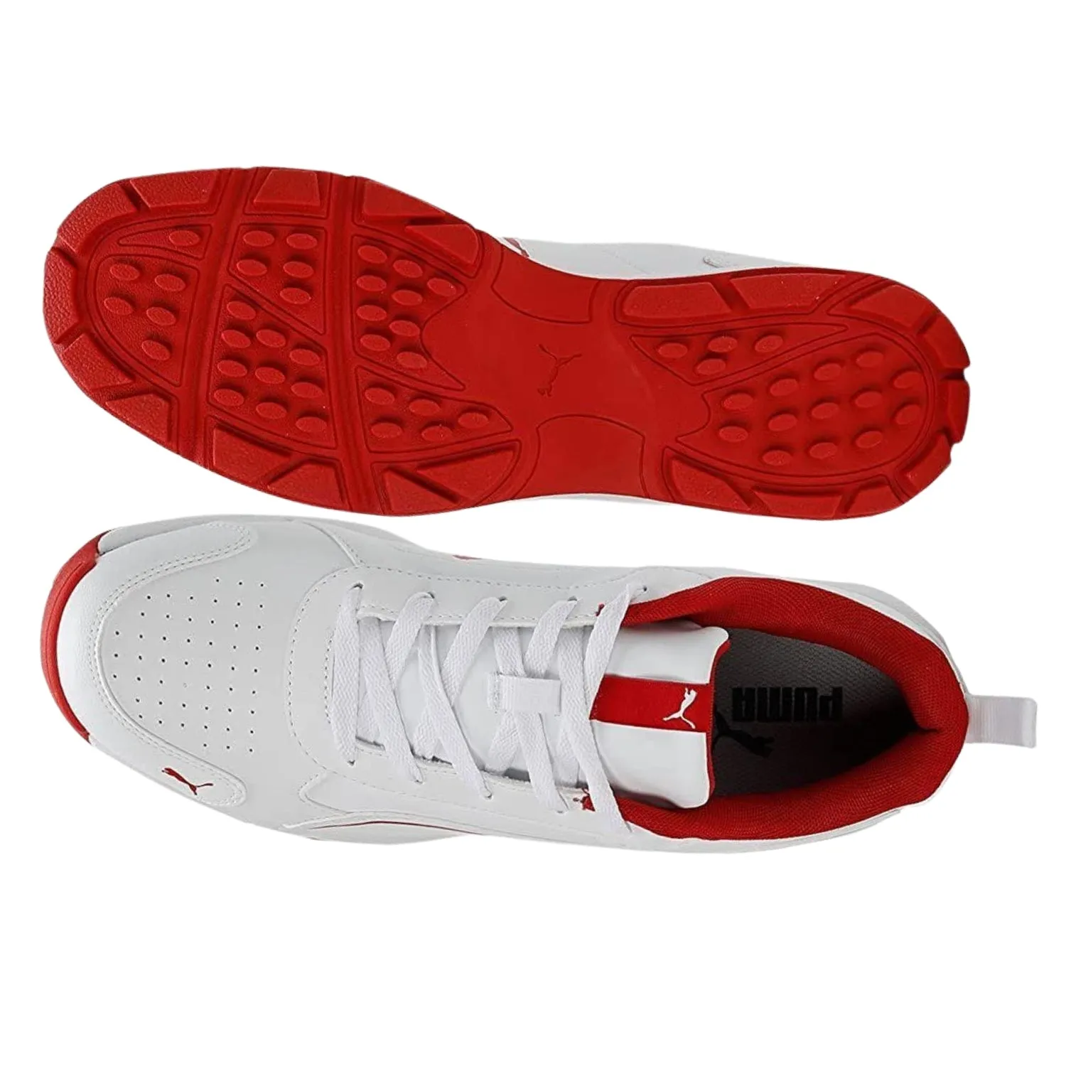 Puma Cricket Shoes, Classic-Cat - White/Red