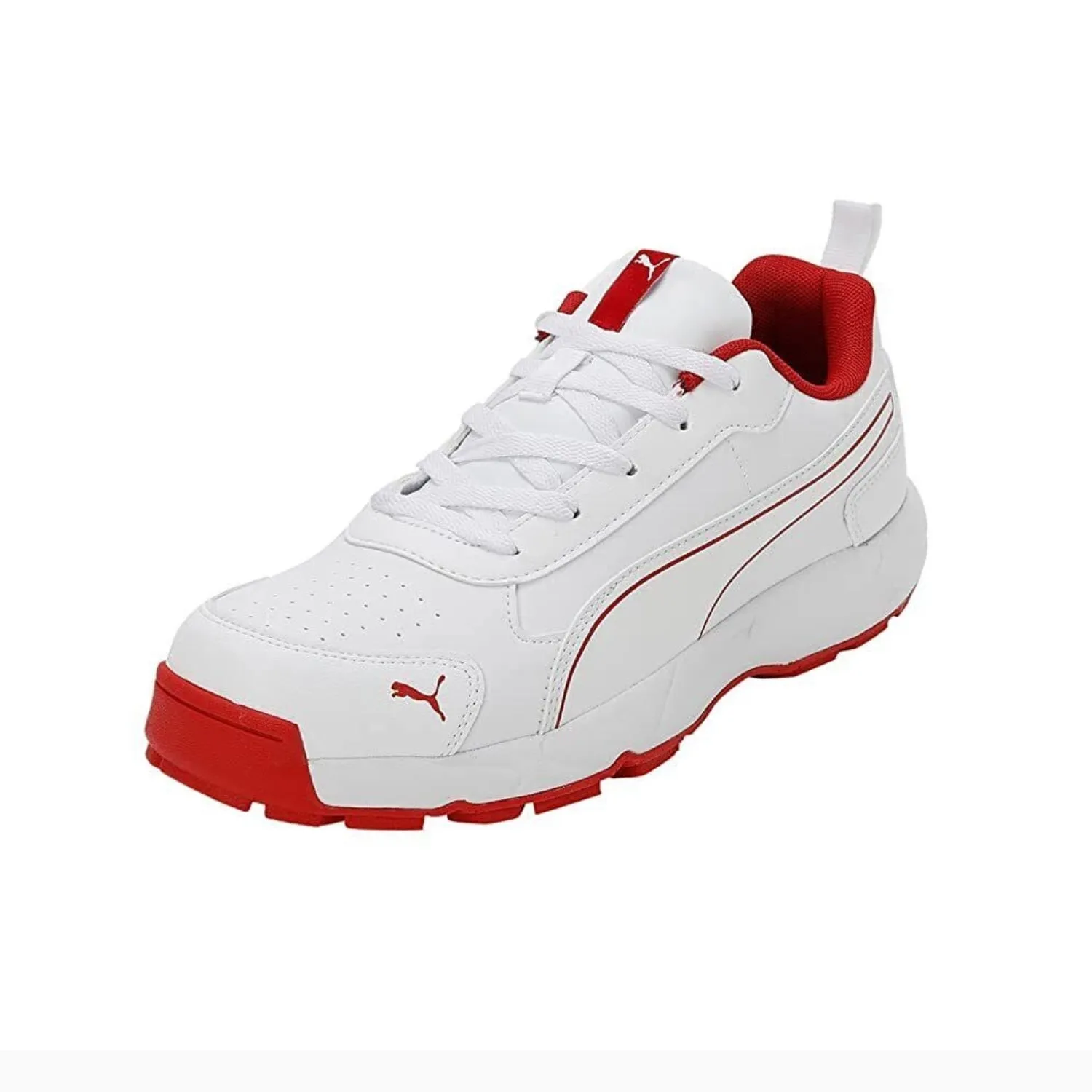 Puma Cricket Shoes, Classic-Cat - White/Red