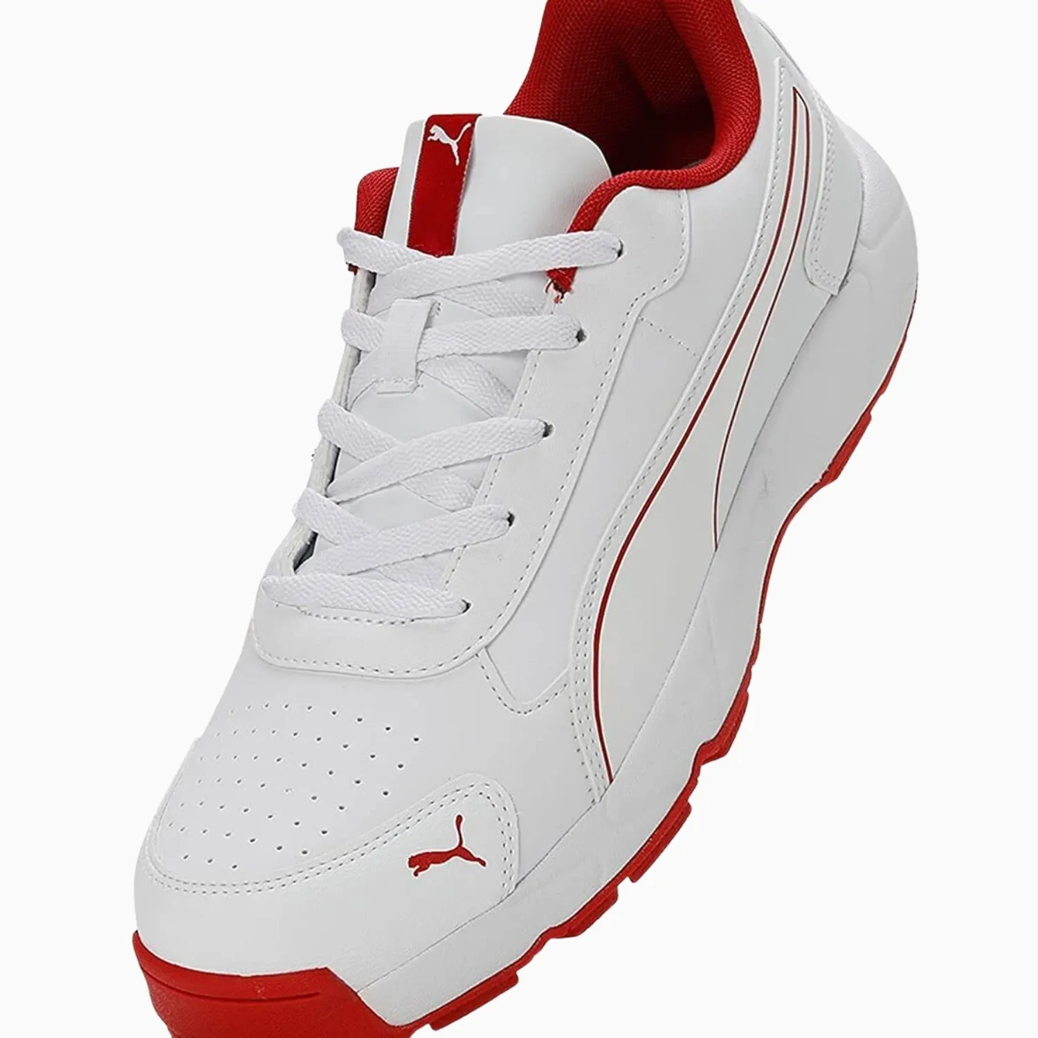 Puma Cricket Shoes, Classic-Cat - White/Red