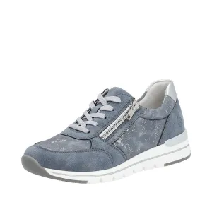 R6700-13 Lace-Up Side Zip Blue Combi