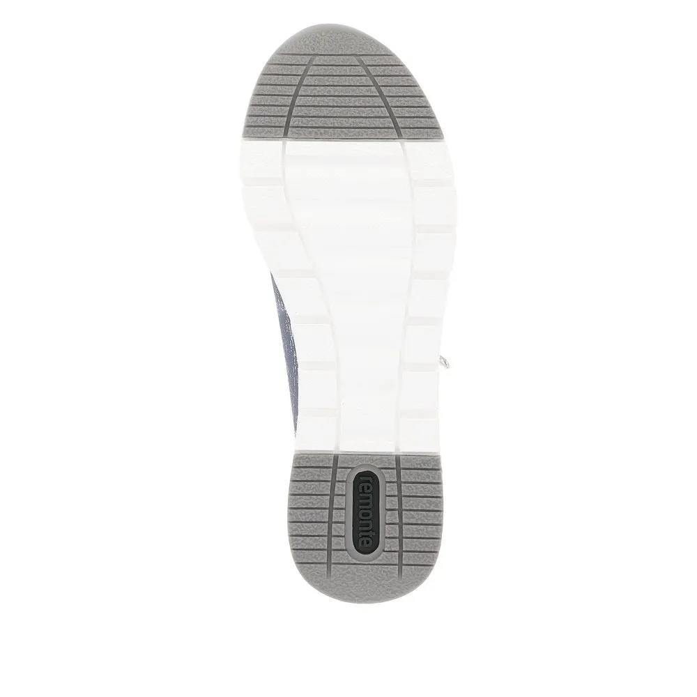 R6700-13 Lace-Up Side Zip Blue Combi