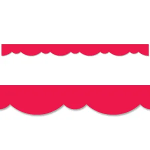 Red Stylish Scallops Border Trim