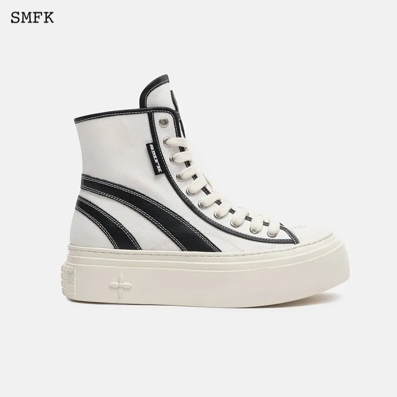 Retro College High Top Board Shoes White
