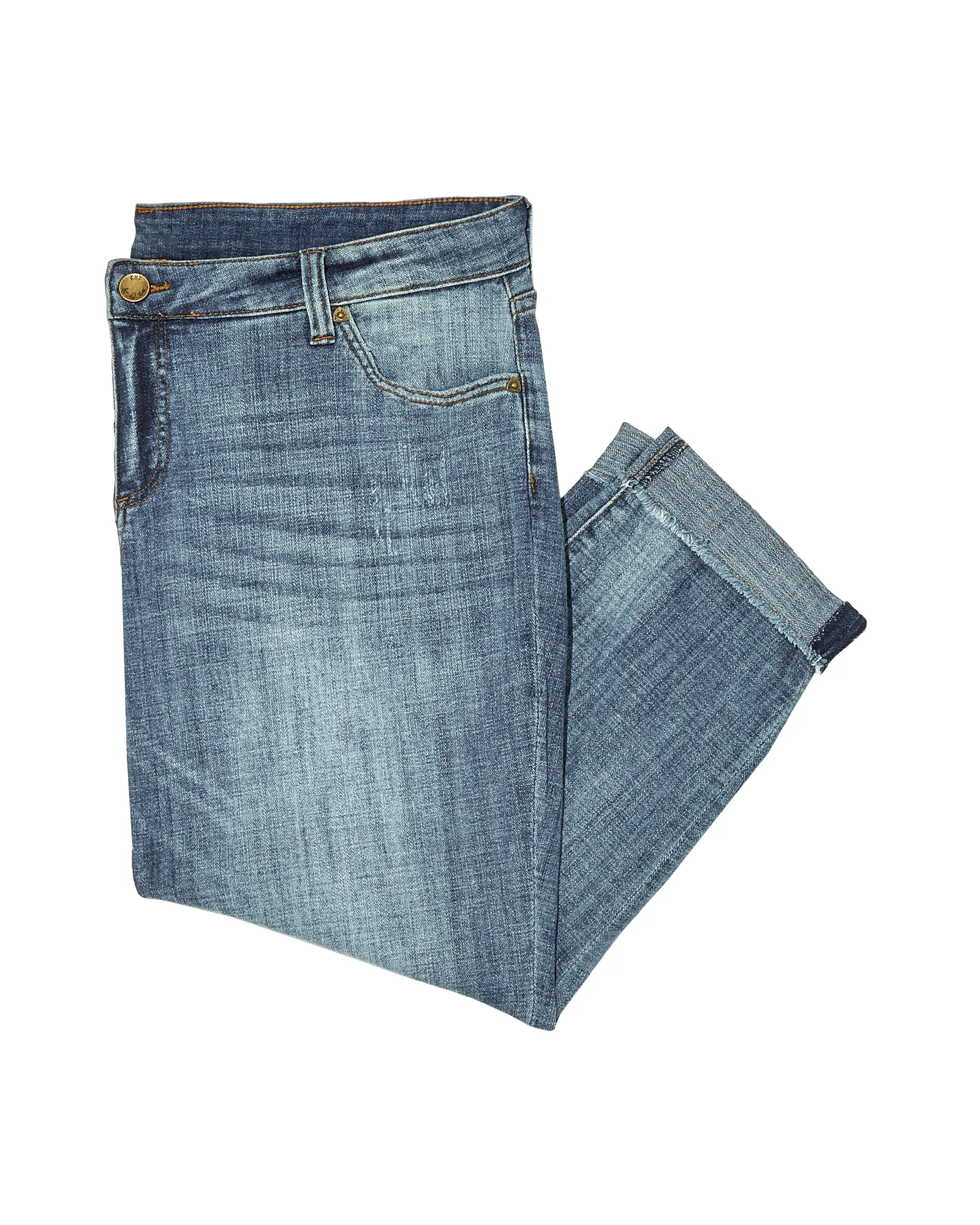 Seeley Cropped Straight Leg - Roll Up Frayed Hem | Medium Wash