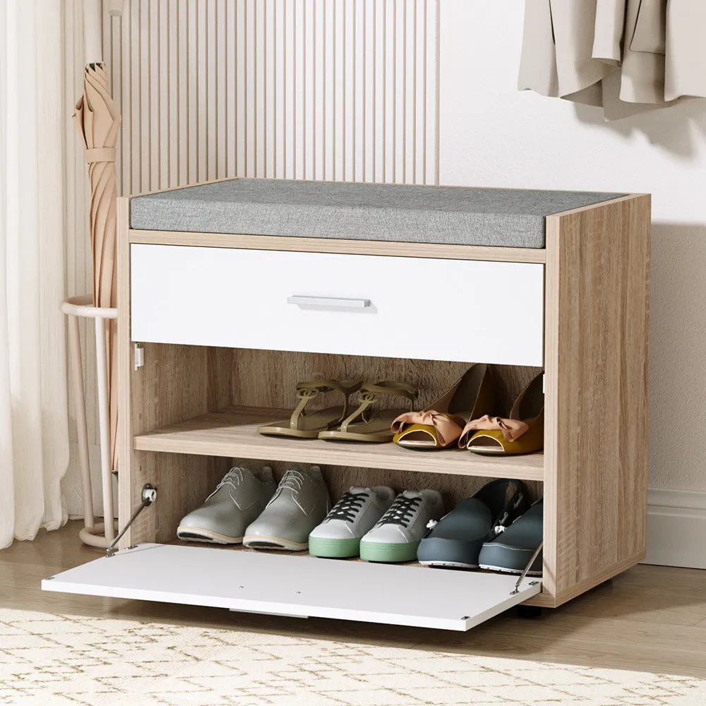 Shoe Cabinet Bench Shoes Storage Drawer Organiser Rack Fabric Wooden Cupboard