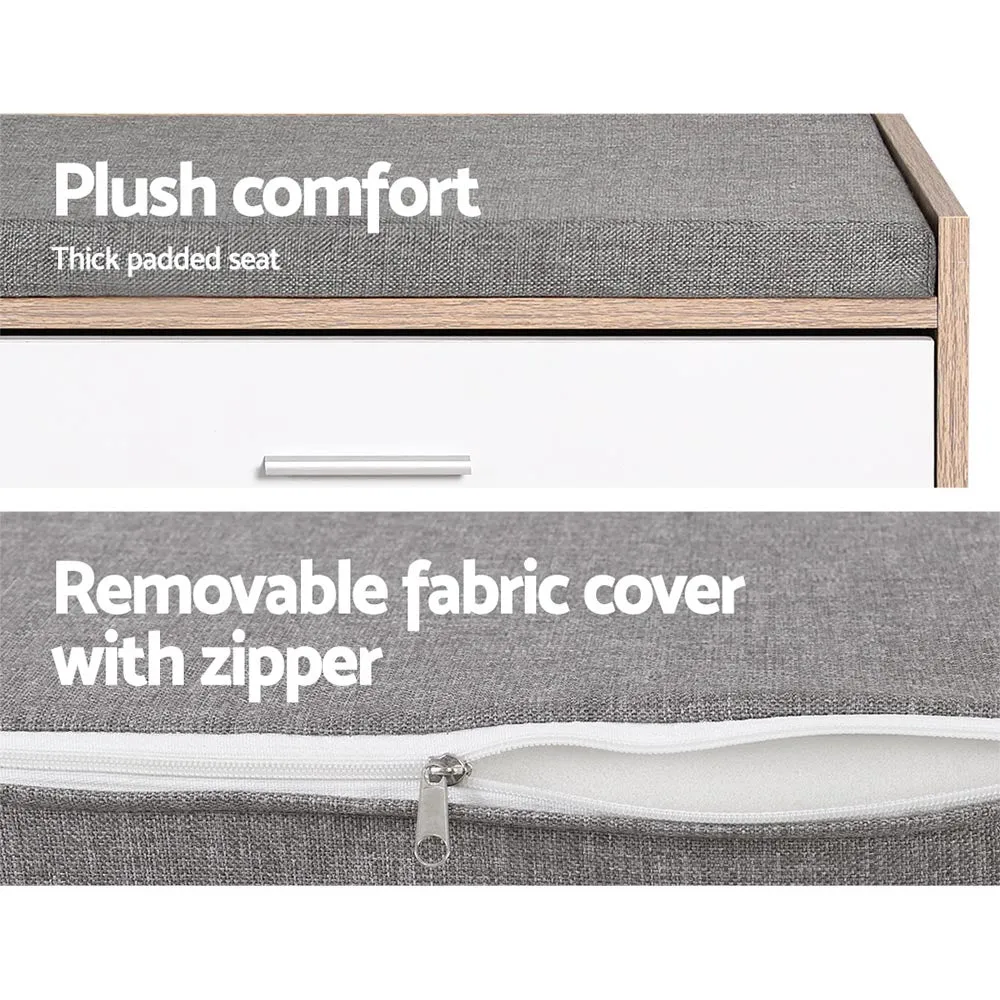 Shoe Cabinet Bench Shoes Storage Drawer Organiser Rack Fabric Wooden Cupboard