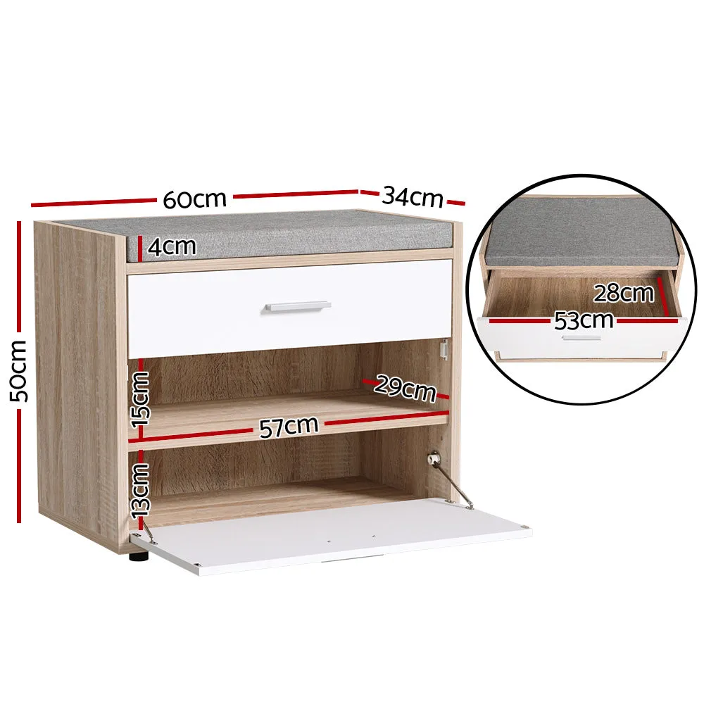 Shoe Cabinet Bench Shoes Storage Drawer Organiser Rack Fabric Wooden Cupboard
