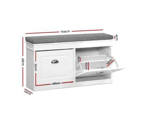 Shoe Cabinet Bench Shoes Storage Rack Organiser Drawer White Shelf 12 Pairs Box