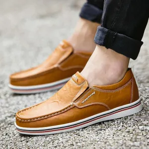 Shoes - Hand Sewing Men's Genuine Leather Casual Shoes