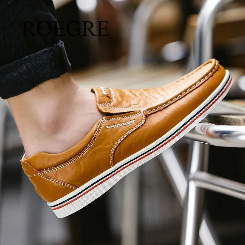 Shoes - Hand Sewing Men's Genuine Leather Casual Shoes