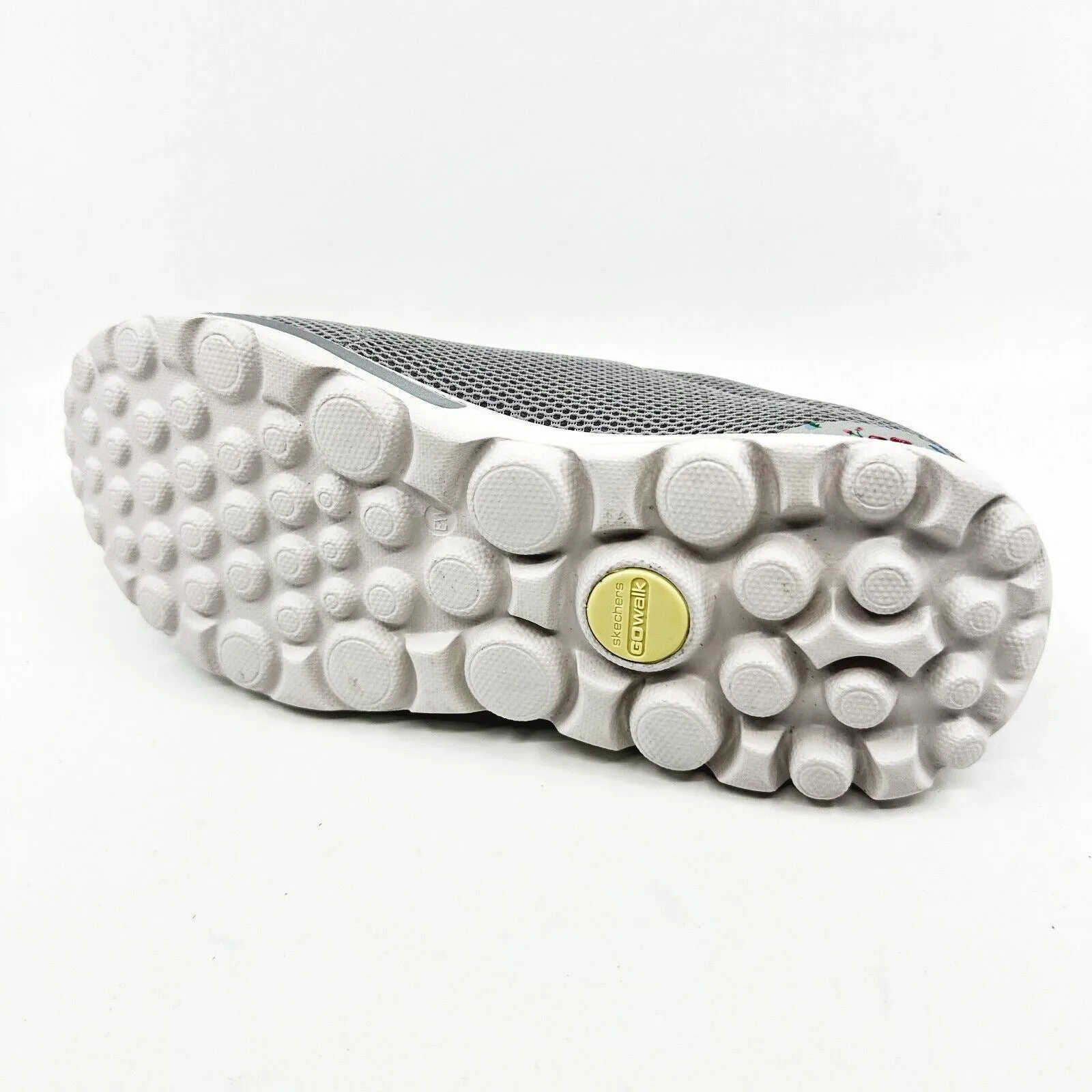 Skechers Go Walk Classic Cream Gray Womens Wide Athletic Sneakers