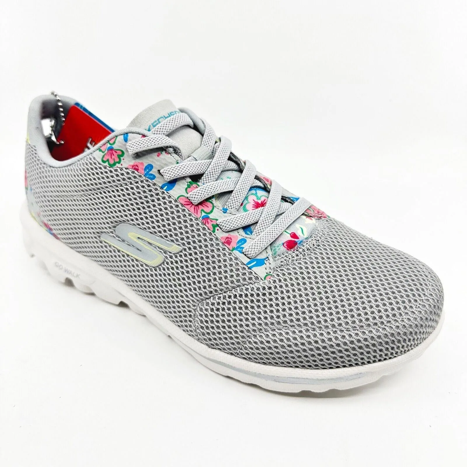 Skechers Go Walk Classic Cream Gray Womens Wide Athletic Sneakers