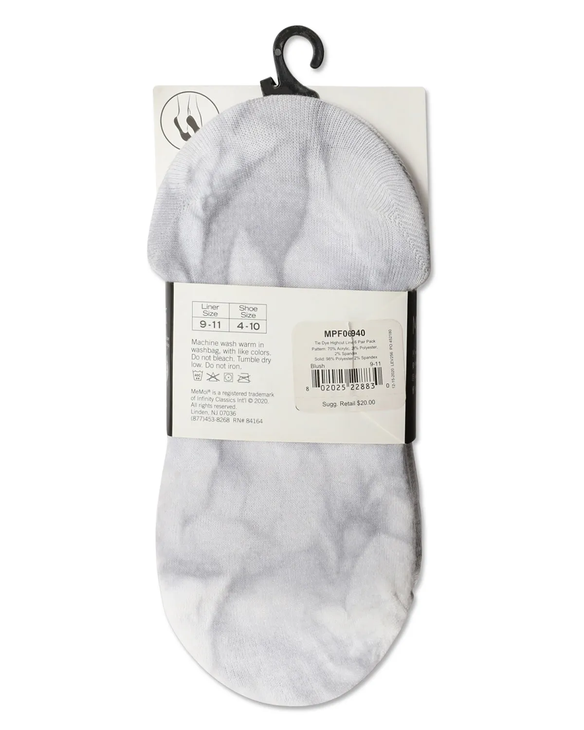 Tie Dye Highcut Liner Sock 6 Pair Pack