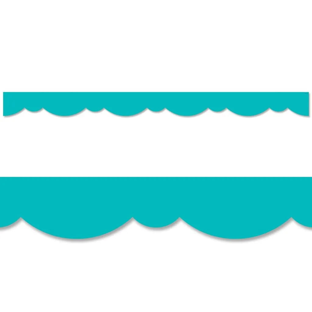 Turquoise Stylish Scallops Border Trim