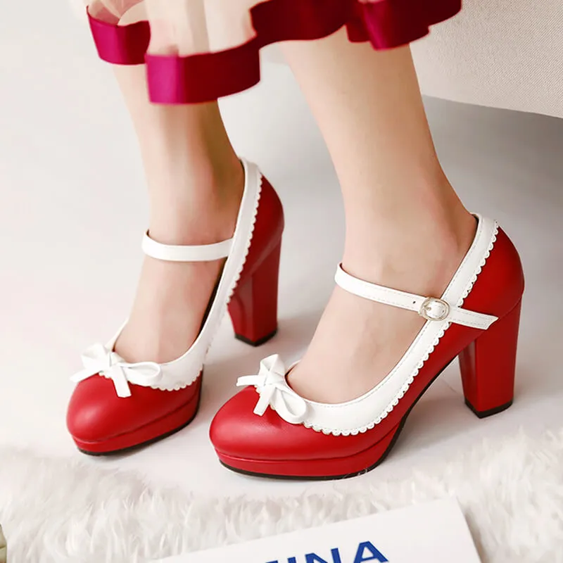 Uniwim Lace Bow High Heels Shoes SE21640