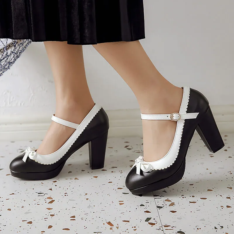 Uniwim Lace Bow High Heels Shoes SE21640