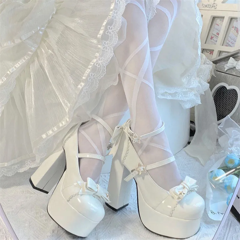 Uniwim Star Bow Platform Heels Shoes SE22762