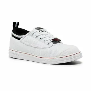 Volley Safety Steel Cap Mens Toe Caps Volleys Work Lace Shoes - White/ Black