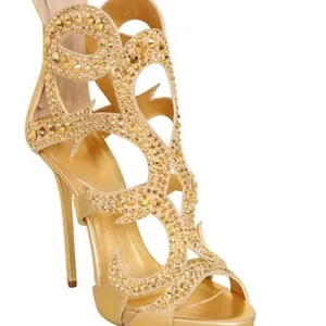Wedding Embellished Rhinestone Cutout Sandals