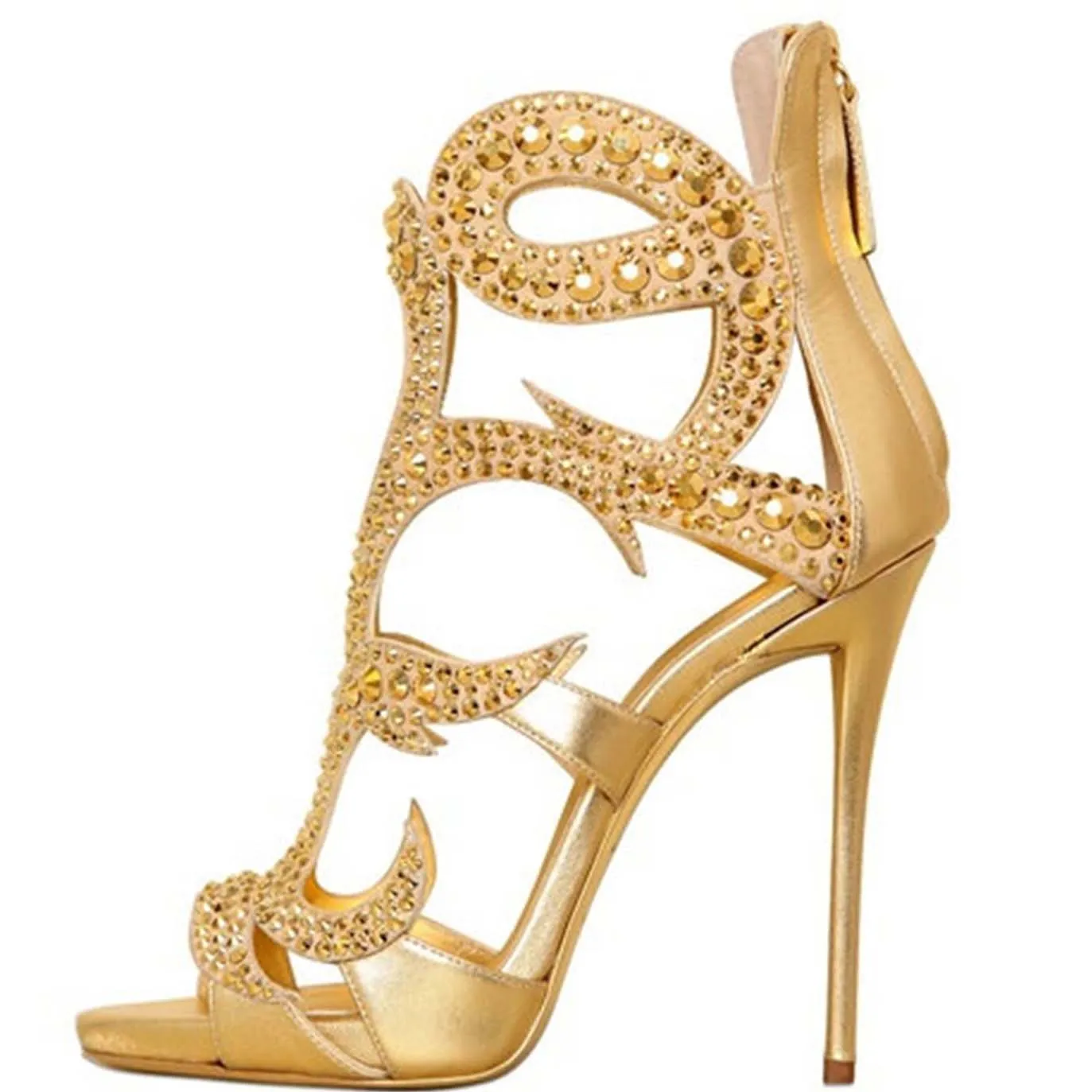 Wedding Embellished Rhinestone Cutout Sandals