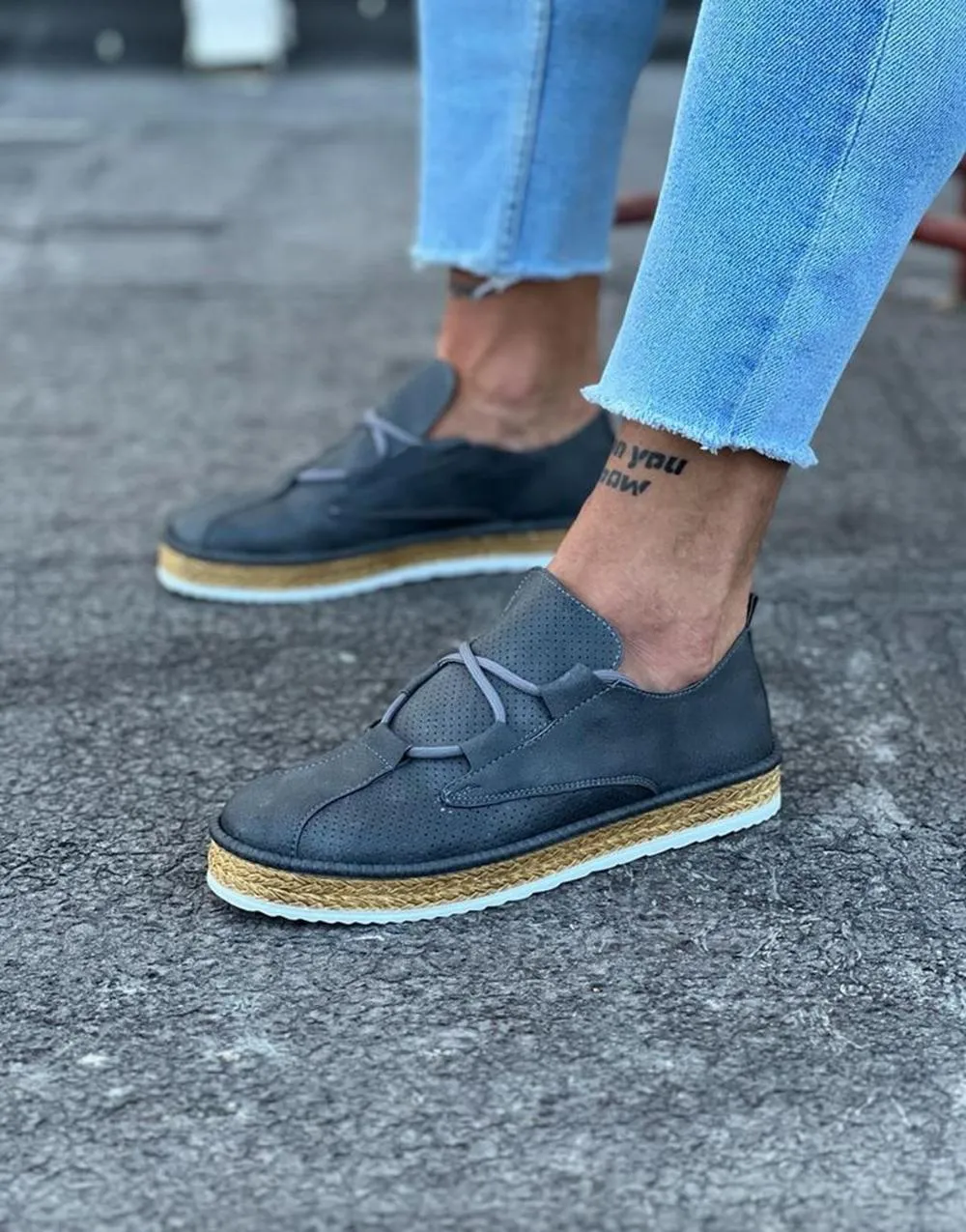 WG015 Gray Men's Casual Shoes