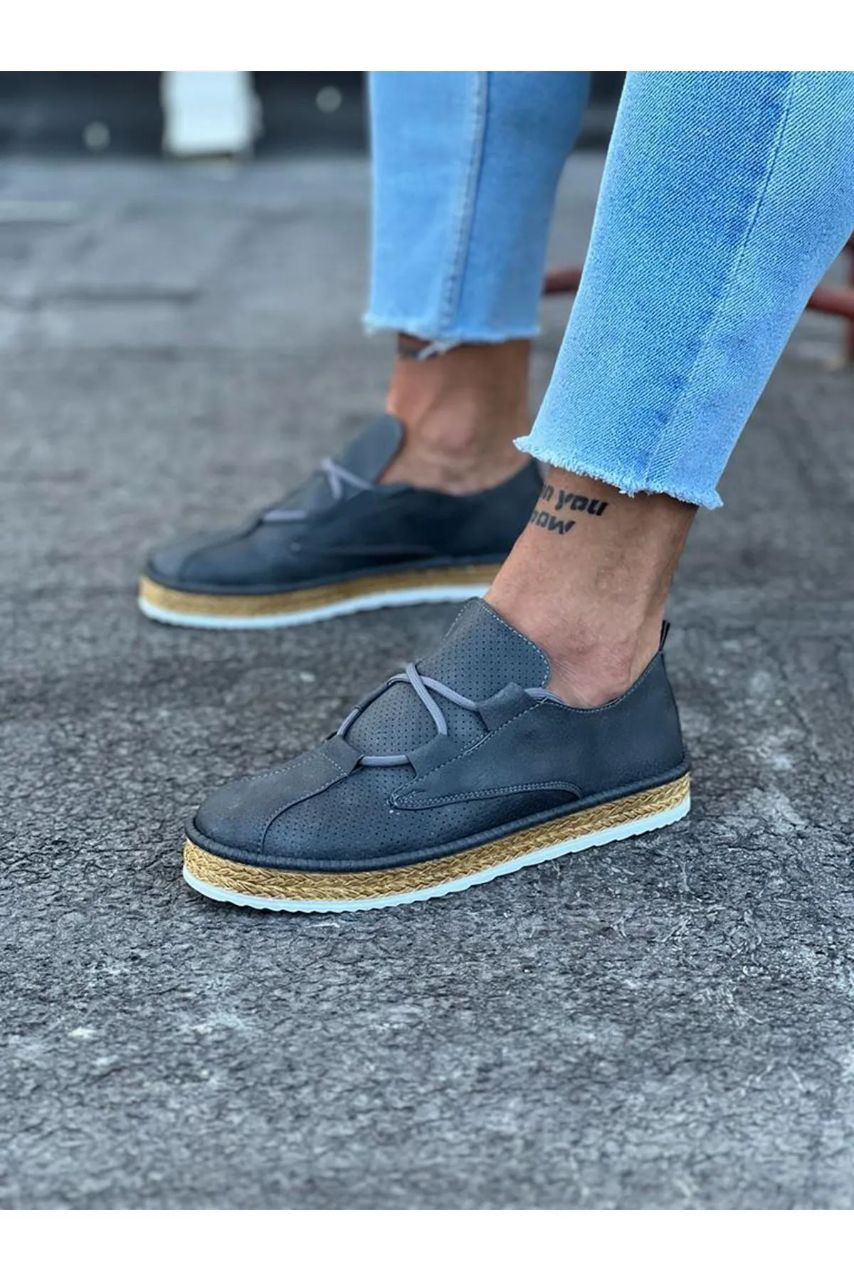 WG015 Gray Men's Casual Shoes