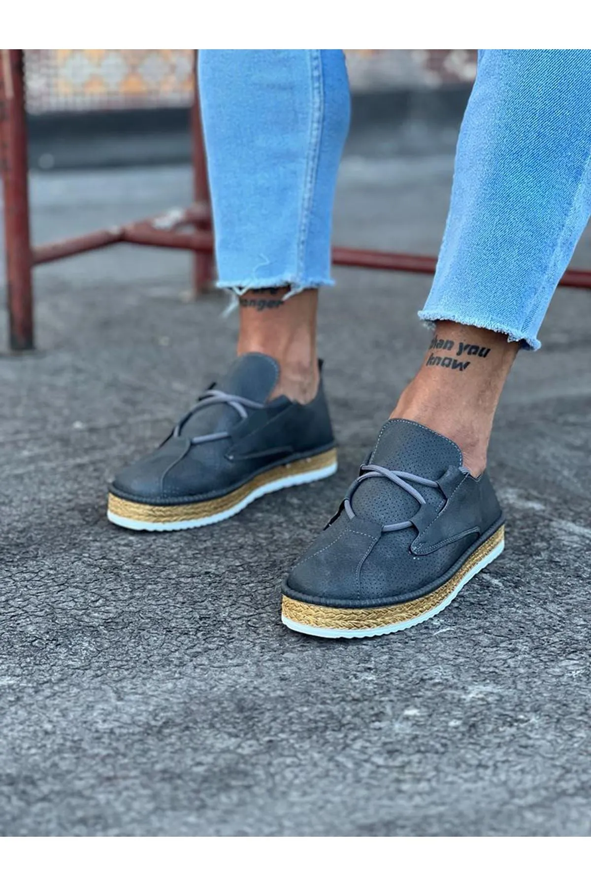 WG015 Gray Men's Casual Shoes