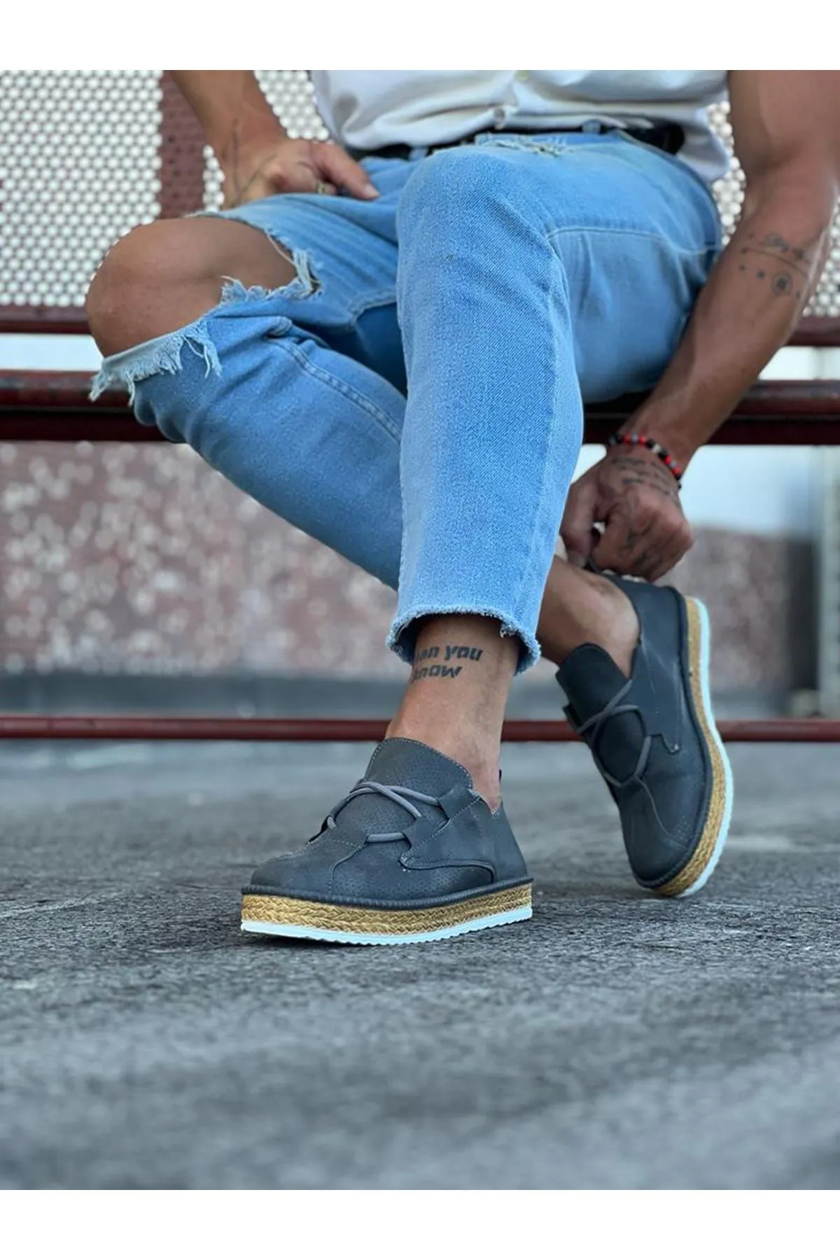 WG015 Gray Men's Casual Shoes