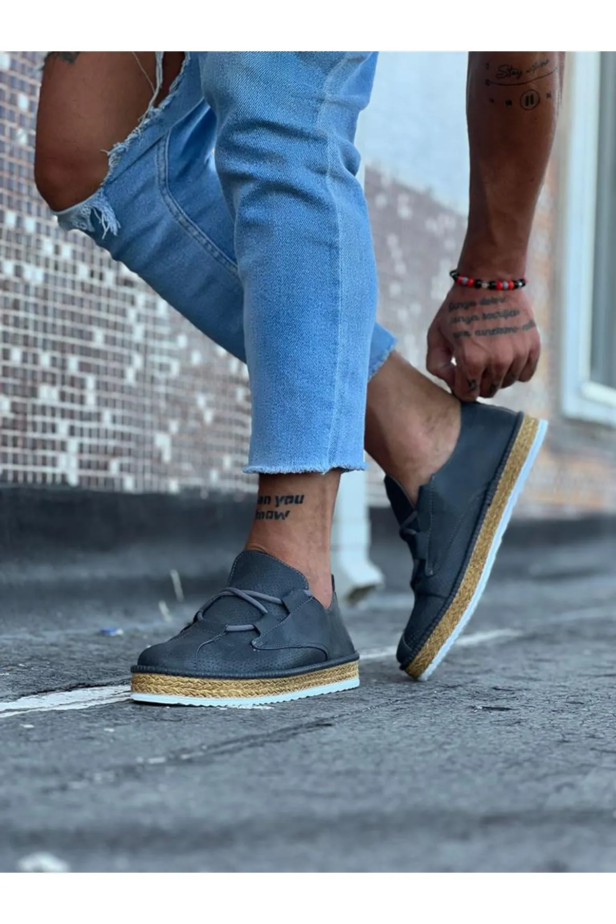 WG015 Gray Men's Casual Shoes