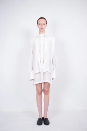 White Layered Silk Shirt